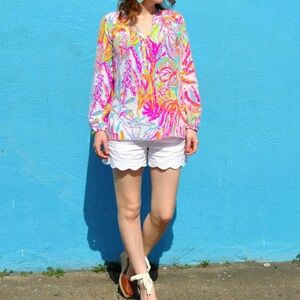 Lilly Pulitzer Elsa Vibrant Multicolor Women's Top